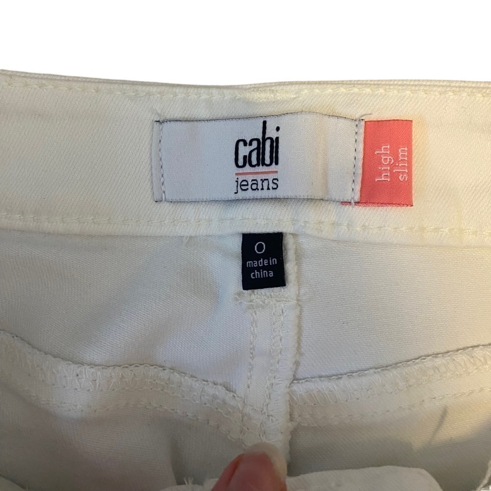 CAbi High Slim Jeans White Style: 5305 Size 0 Distressed - Picture 5 of 6